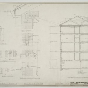 Window and eaves sections and sectional elevation
