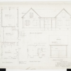 Elevations, first floor and second floor plan
