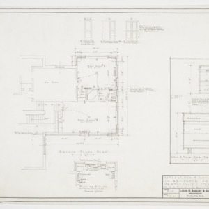 Second floor plan and cabinet section