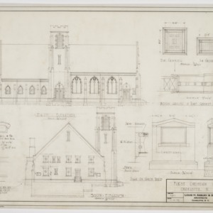 South and East Elevations; other details