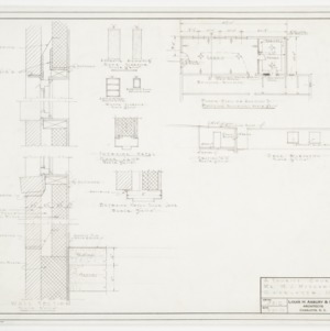 Wall sections, rear elevation and floor plan