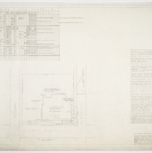 Foundation plan, floor plan and wall section