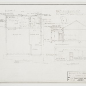 Garage floor plan, elevation and sectional elevation