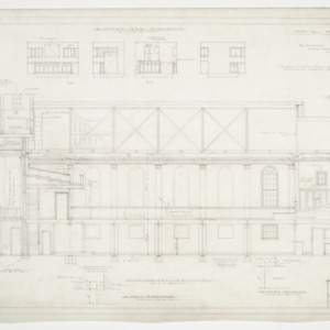 Sectional elevation and cabinet details