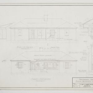Front and rear elevation and wall sections
