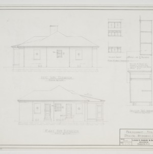 Left and right side elevations and cabinet sections