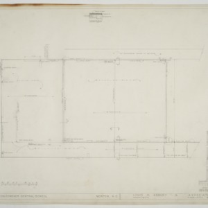 Lunch room roof plan and sections