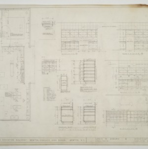 Homemaking building floor plan and cabinet elevations