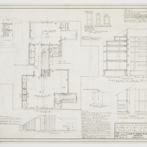 Floor plan, bedroom and cabinet elevations