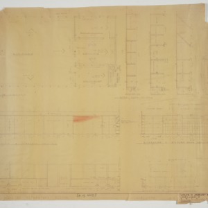 Library floor plan, elevations and bookcase details