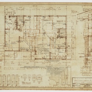 Heating plan, wall section, door and window schedules