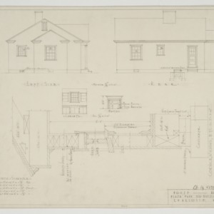Left and rear elevations and wall section
