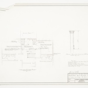 Second floor plan and railing detail