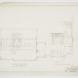 Second floor plan and mantel details