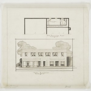Front Elevation and Mezzanine Plan